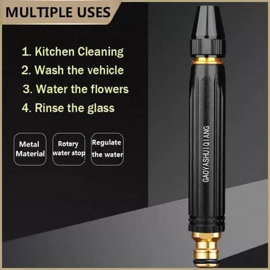 TurboJet™ Portable High-Pressure Washing Water Nozzle – Black | Car, Bike & Home Cleaning | Strong Metal Spray Gun