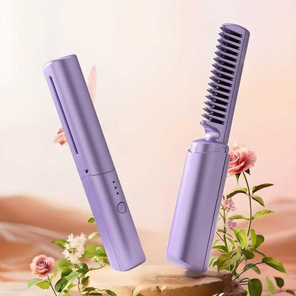 Meneflix™ Portable Mini Hair Straightener – Cordless & Rechargeable Hot Comb